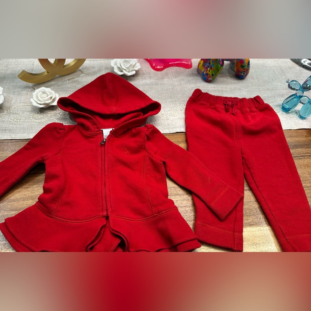 RALPH LAUREN GIRLS SWEATSUIT GIRLS SZ: 9 M0 EXCELLENT CONDITION WORN ONCE